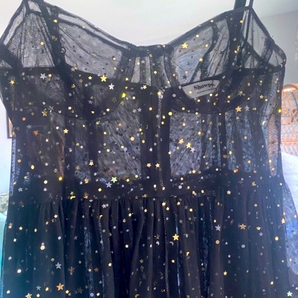 Showpo. Dresses & Skirts - Showpo Black and Gold Star Maxi Dress